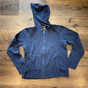 Eddie Bauer Blue Full Zip Hooded Sweatshirt